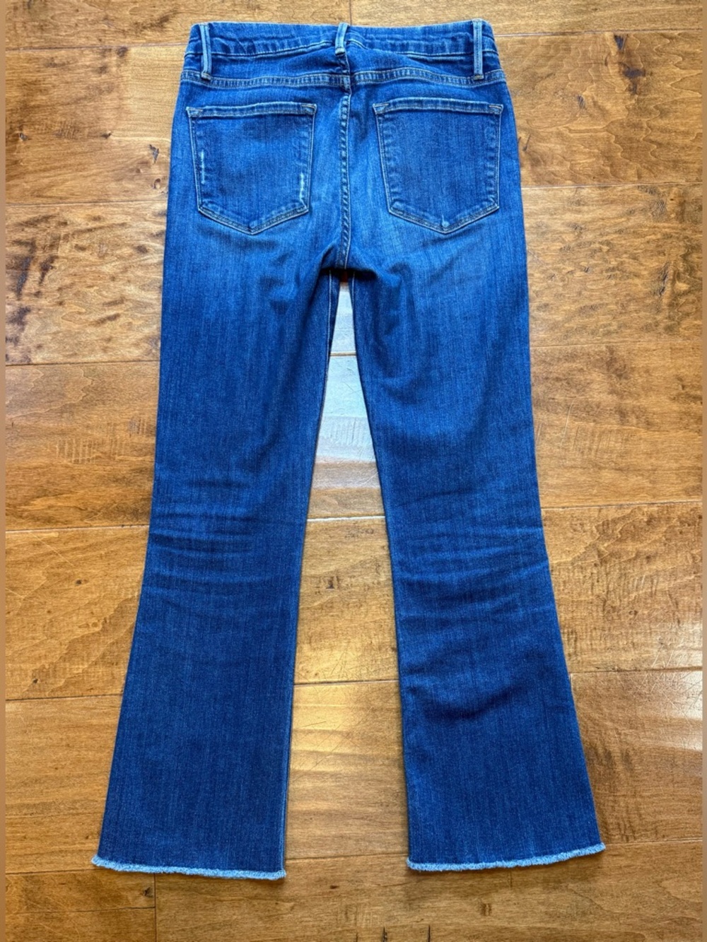 FRAME Le Crop Mini Boot Jeans Sz 26 Distressed Raw Hem Crop - Picture 8 of 8